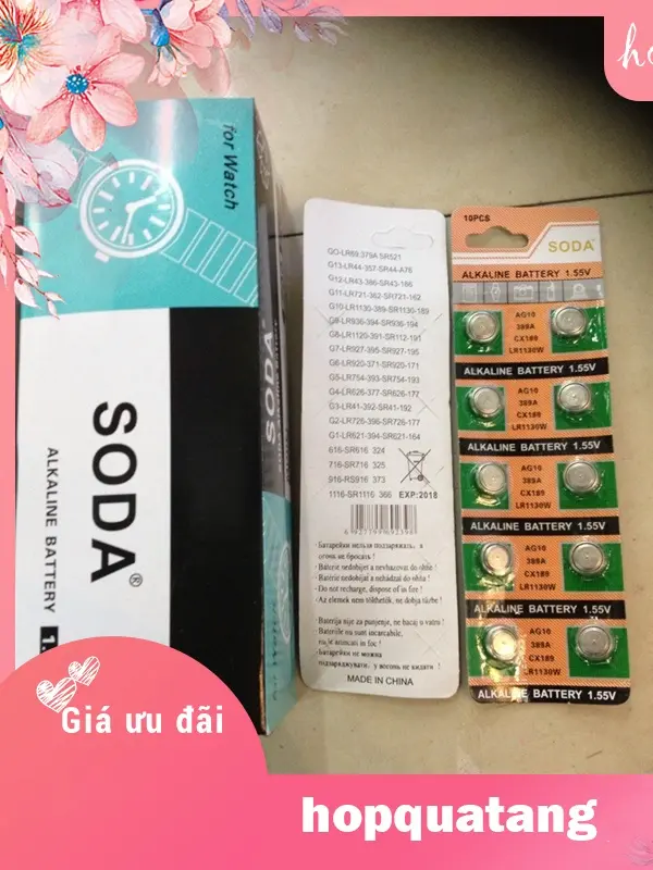 Pin cúc áo LR44 AG13 LR1130 AG10 CR2032 LR626 LR621 AG4 LR41 AG3 (vỉ 10 viên) 4