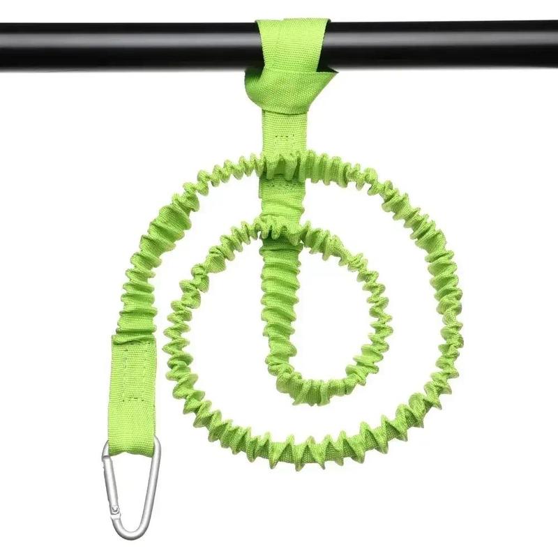 1PC Elastic Kayak Paddle Leash Fishing Rod Leash Stretchable Coiled Lanyard Leash Safety Rope Carabiner Rowing Boats Accessories 2