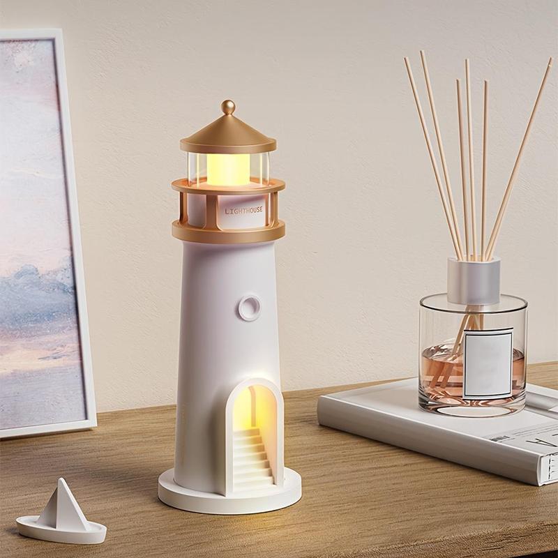 Moonlight Lighthouse Projection Light with Motion-Sensor Night Light, USB Rechargeable Lighting, Bedroom Bedside Lamp, LED Moonlight Projection Ambient Light 8