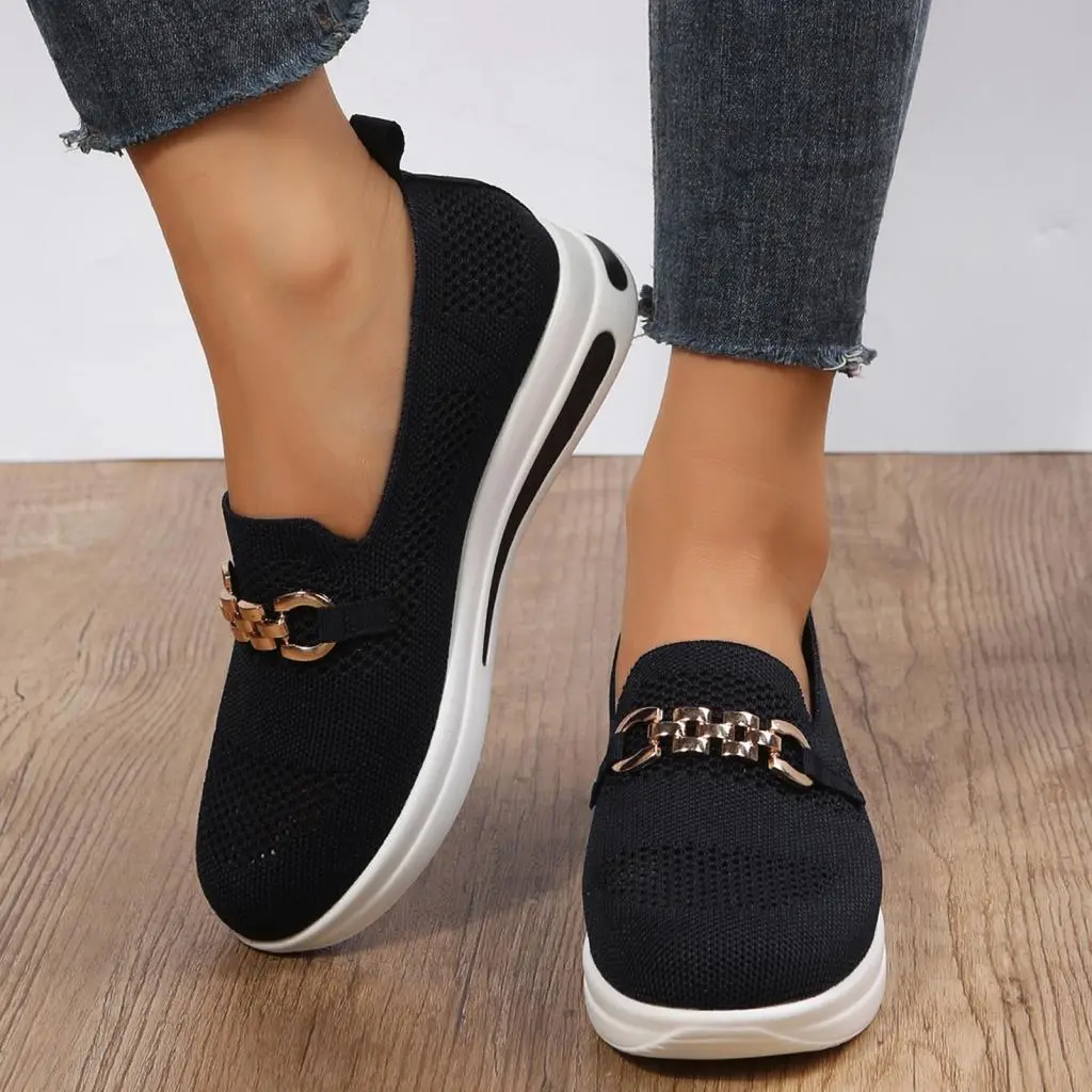 lyigitszhi_ Slip-on Women Shoes Flexible Women Sneakers Comfortable Breathable Slip-on Mesh Tennis Shoes for Women for Daily Wear and Running Errands Lightweight Low Top Sneakers