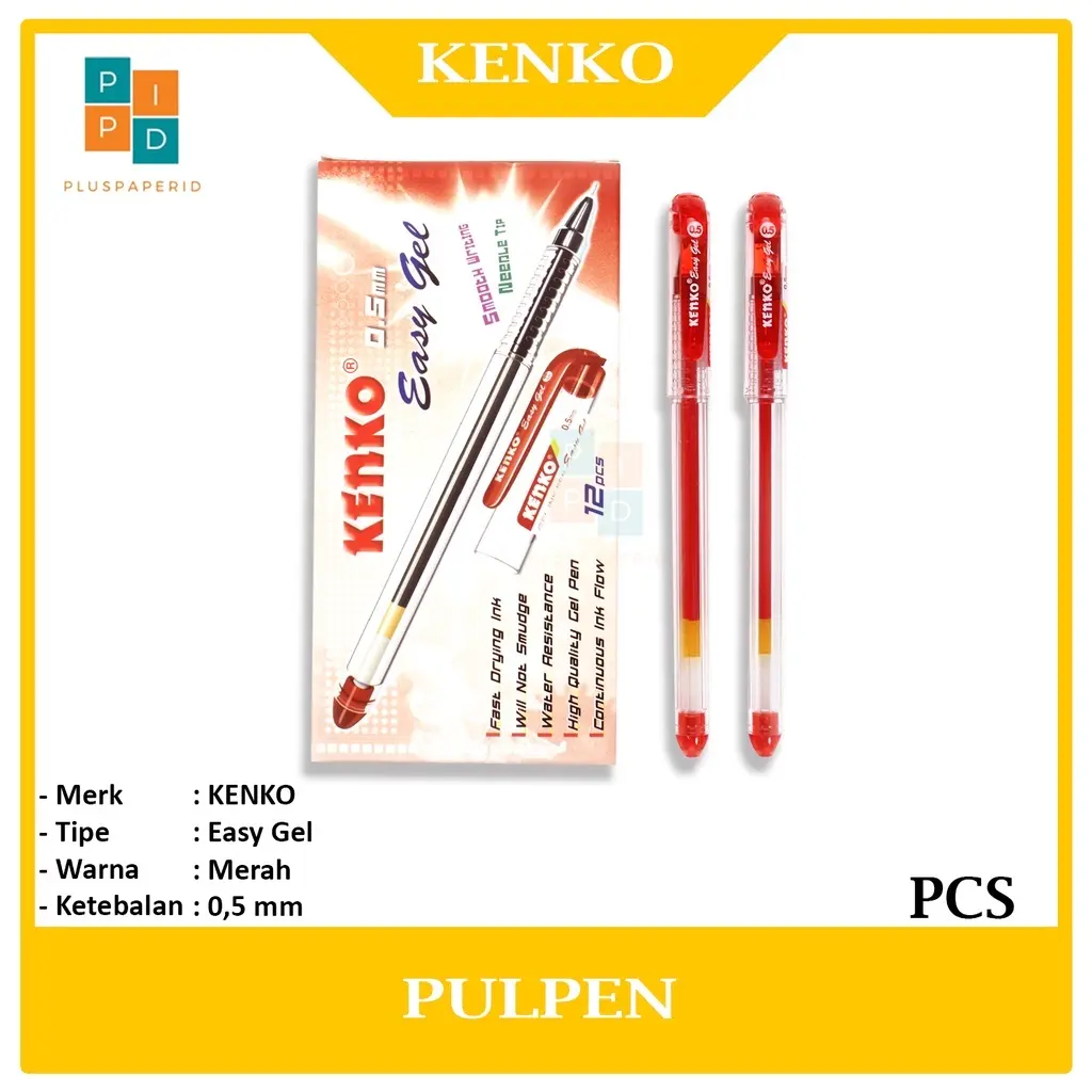 KENKO - Pulpen Gel Easy Gel 0.5mm WARNA - PCS