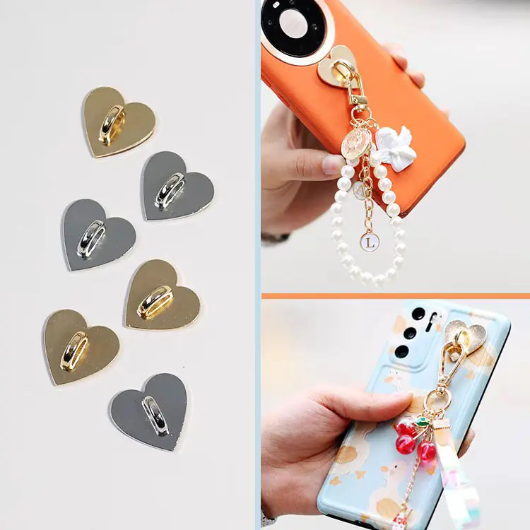 Luxurydiy Buckle Charm Love Strap Gantungan HP Phone Strap Silver Gold Metal Premium 0