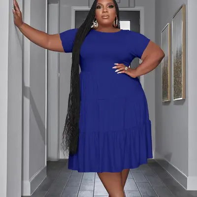 Purple summer dress plus size best sale