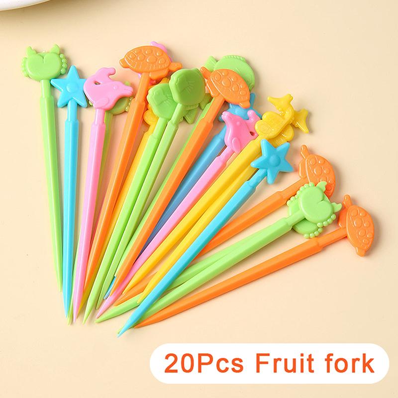 Product Introduction of 20pcs/set Cute Animals Fruit Forks Kids Snack Dessert Decoration Forks Toothpicks Lunch Salad Decoration Accessories Cake Picks 13