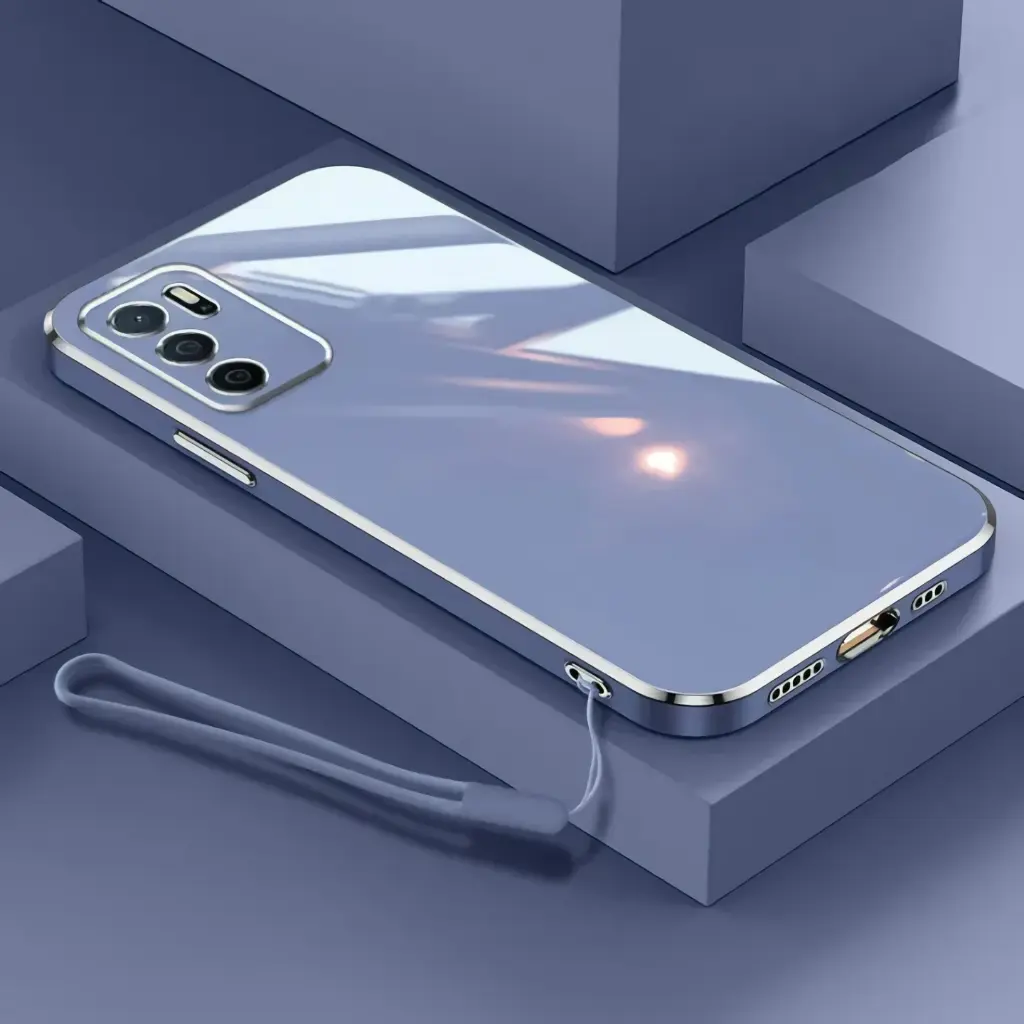 Soft Case Oppo A54s A16 Casing Mewah Elektro Plating Design Luxury Free Lanyard