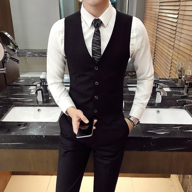 <Tặng cavat> VEST nam cao cấp - Bộ vest đen - Quần đai tăng chỉnh cạp 4