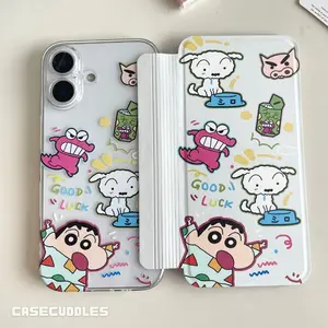 [CASECUDDLES] Sh1nchan Flip Case Soft Case untuk iPhone 12 - 17 Plus Pro Max