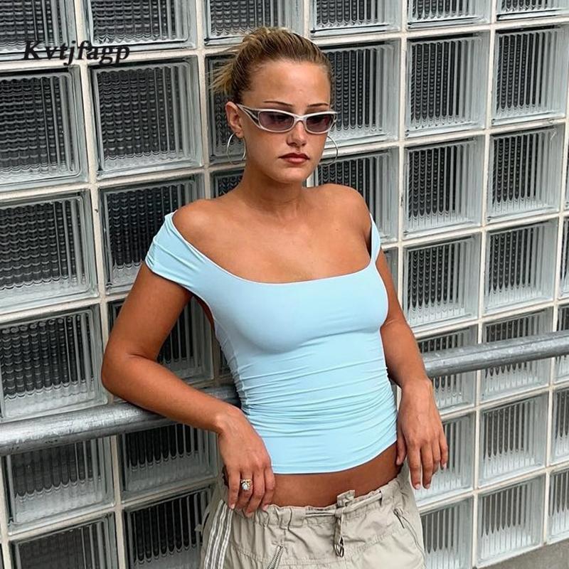 Product Introduction of Women Off Shoulder Tops Solid Color Boat Neck Backless T-Shirts SummerFit Casual Shirts Streetwear 30