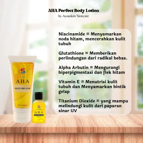 AHA Body Lotion Menghaluskan Kulit Kering dan Kasar - Losion Pelembab Kulit Kering, Perawatan Kulit Kering & Kasar [Bpom] Mencerahkan Vitamin 3