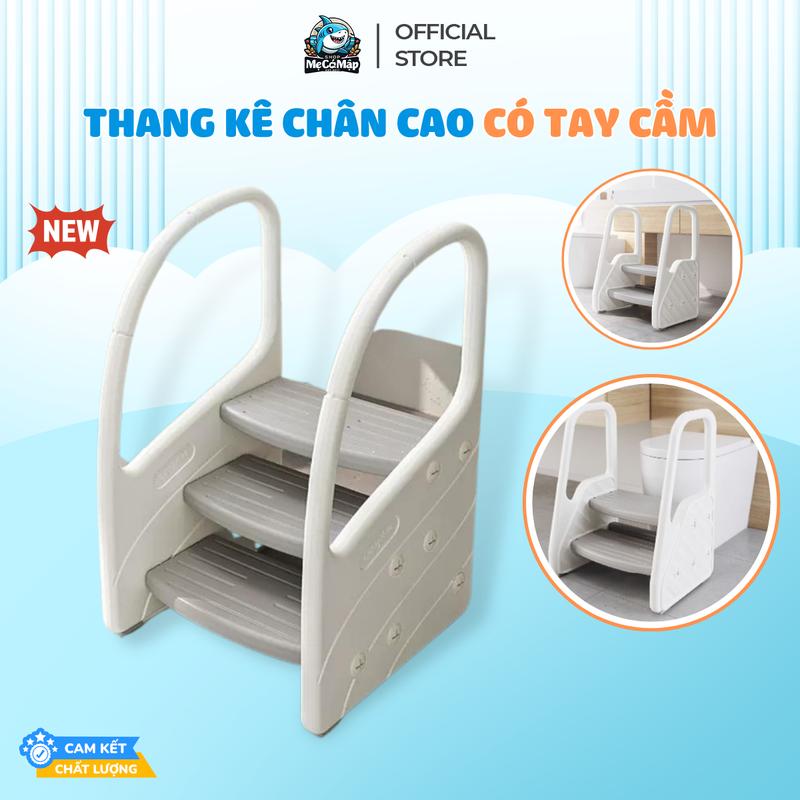 Thang Ghế Kê Chân Có Tay Cầm, Ghế Bậc Thang Cho Bé Đa Năng Giúp Bé Tự Sinh Hoạt Cá Nhân, Họa Tiết Chống Trượt An Toàn