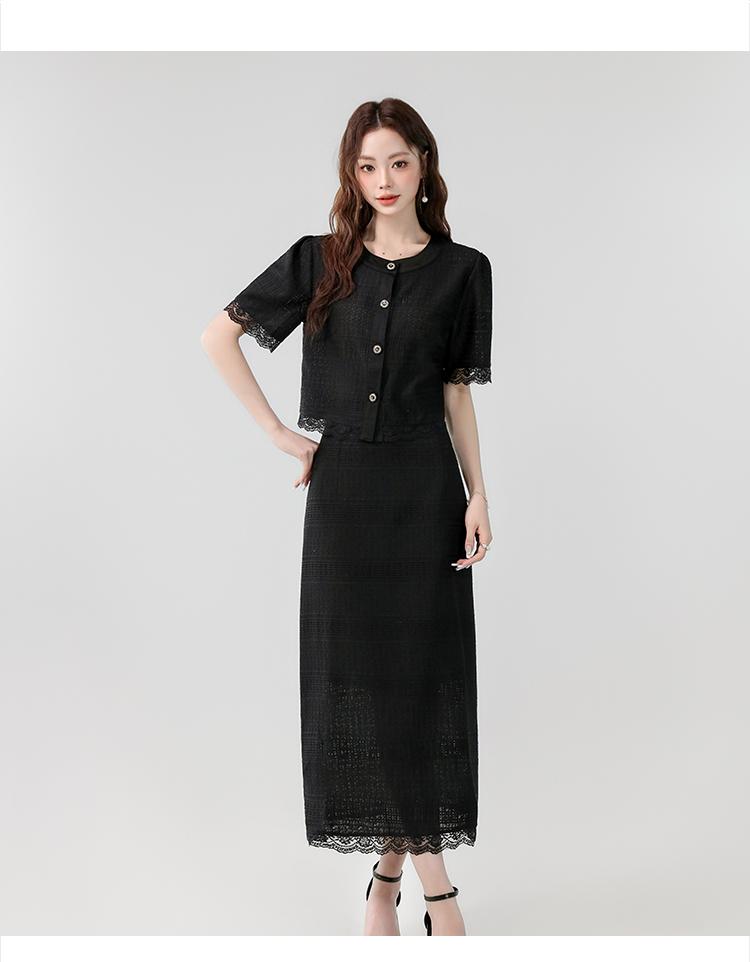 Product Introduction of Exclusive New High-End Dress 2025 Summer New Elegant Small Fragrance Style Heavy Lace Cover-Up Slimming Long Set Dress Luxury Women's Fashion 11