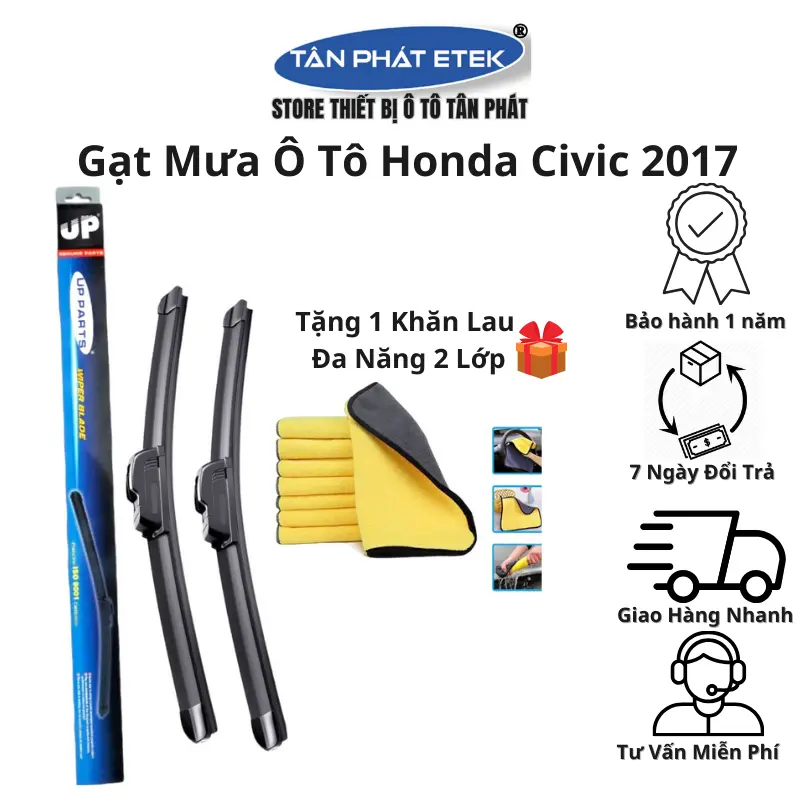 Gạt Mưa Ô Tô Honda Civic 2017 Silicon Cao Cấp Cao Su