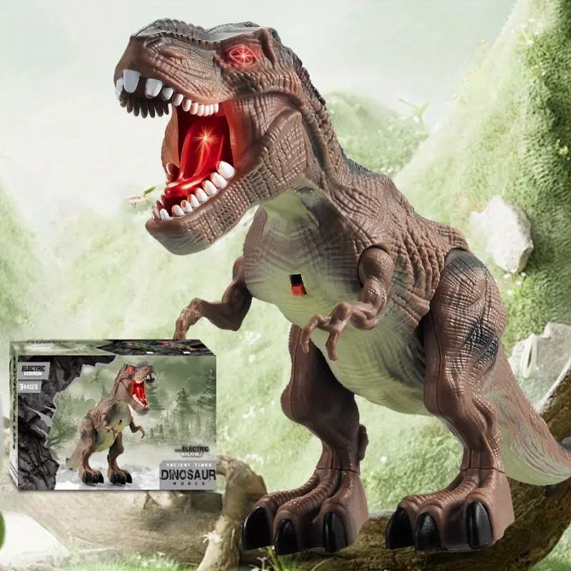 Electric Simulation Dinosaur Toy, Walking & Talking & Lighting Up Dinosaur Model, Artificial Toy for Children (Batteries Not Included), Christmas, Christmas Gift, Santa presents