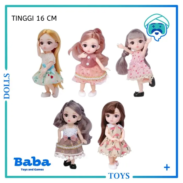 boneka cantik 17cm cute berbie doll boneka - berbie korea full artikulasi 1