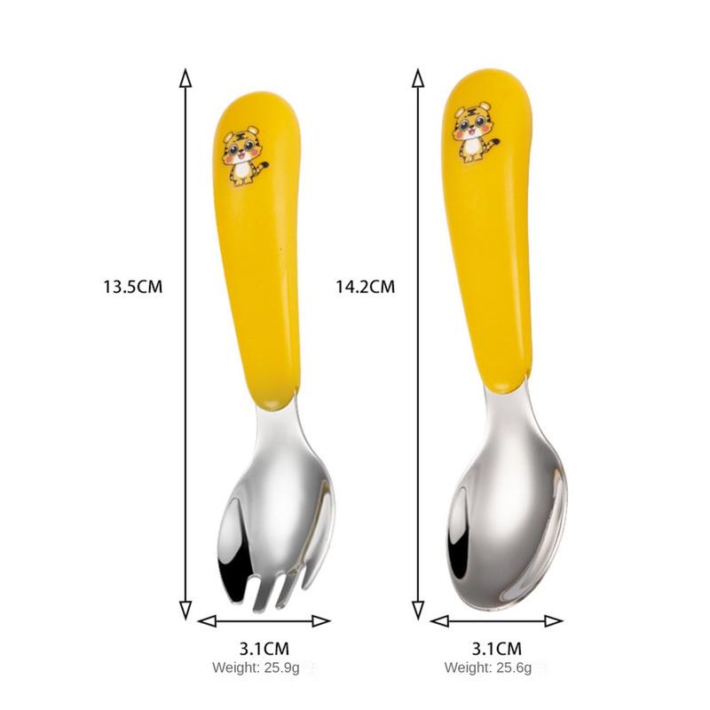 Product Introduction of Bộ Đồ Ăn Hoạt Hình Cho Trẻ Em, 3 Cái, Bao Gồm Nĩa Và Thìa, Được Làm Bằng Thép Không Gỉ 304, Thích Hợp Cho Bé Bú Và Bổ Sung Thực Phẩm, Thìa Tập Luyện Cho Trẻ Sơ Sinh 38
