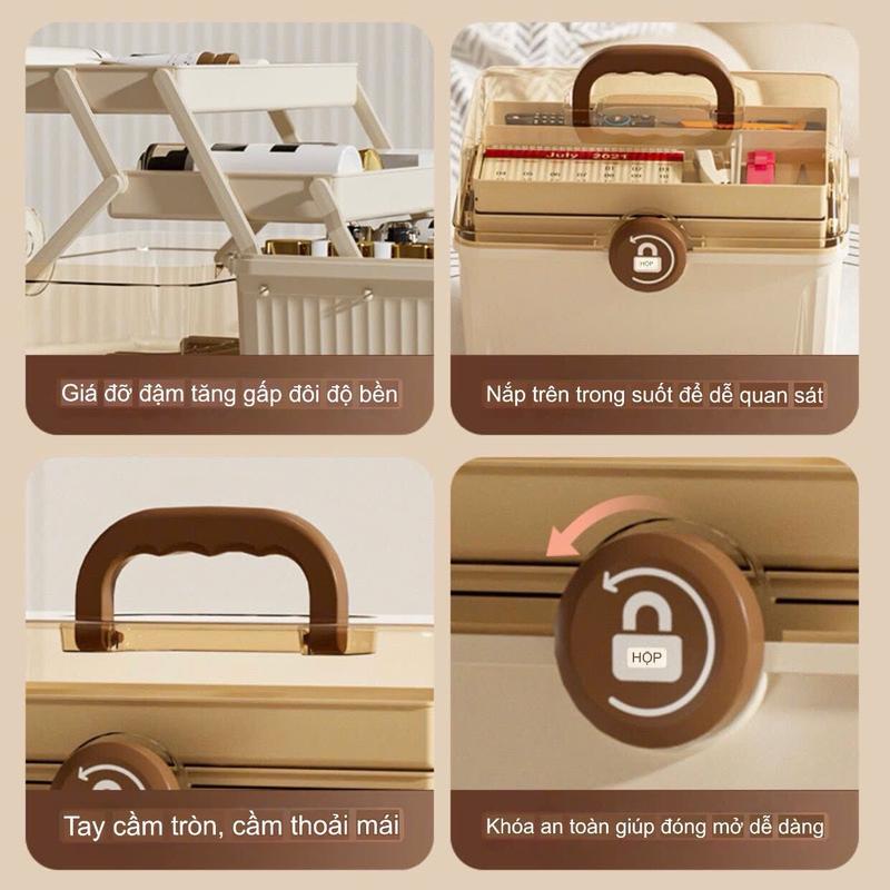 Hộp Y Tế Mini 3 Tầng Đựng Thuốc Và Dụng Cụ Y Tế hop chiathuoc 4