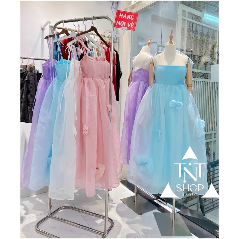 ĐẦM 2 DÂY TƠ ÁNH ĐÍNH NƠ [TNT SHOP BIGSIZE 60KG 90KG] Nữ Women