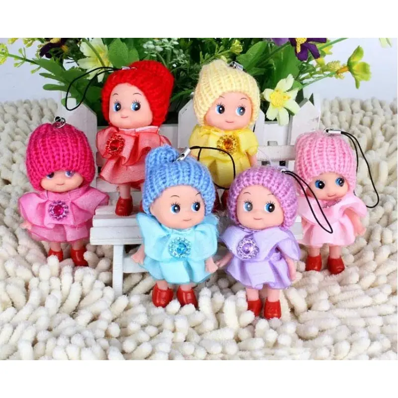Doll Best Toy Gift for Girl Confused Doll Key Chain Phone Pendant Ornament Home Miniature Little Hat Clown Mobile Phone Pendant bag  charms accessories