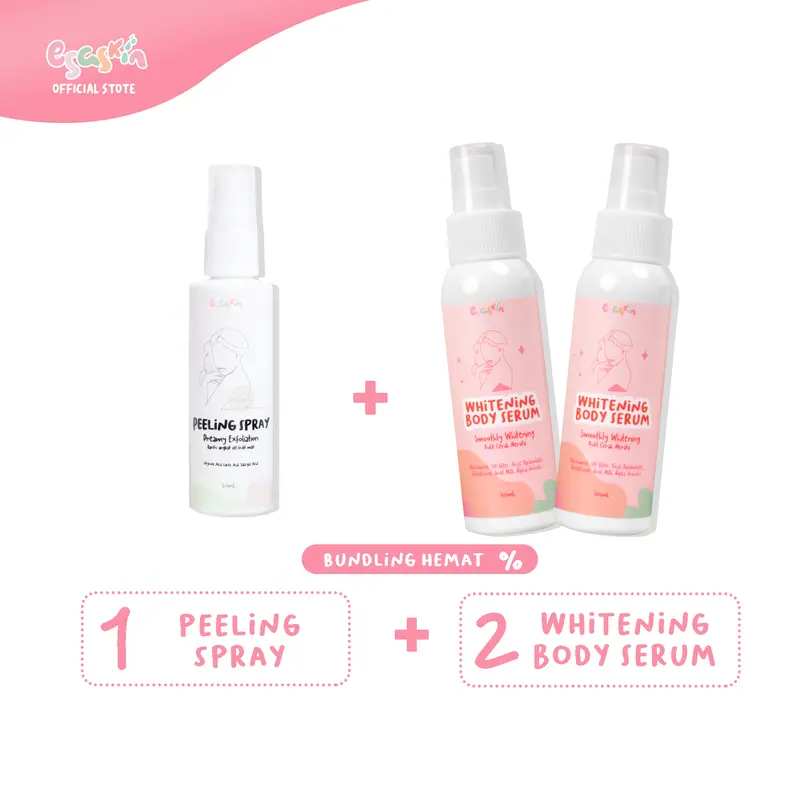 ESASKIN (Bundling) - Peeling Spray dan Body Serum - Perawatan Mencerahkan Kulit Belang Tubuh Serum badan Memutihkan 3