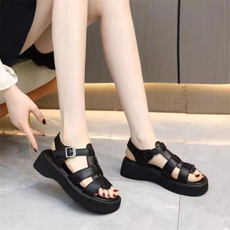 Product Introduction of Dép La Mã Đế Xuồng Da Thật, Hàng Mới Về Năm 2024, Dành Cho Nữ, Phong Cách Thường Ngày Đế Mềm, Thích Hợp Cho Mùa Hè, Siêu Hot, Dễ Phối Đồ, Thiết Kế Đế Mềm, Kiểu Muffin, Phong Cách Phương Tây DéP GiàY 7