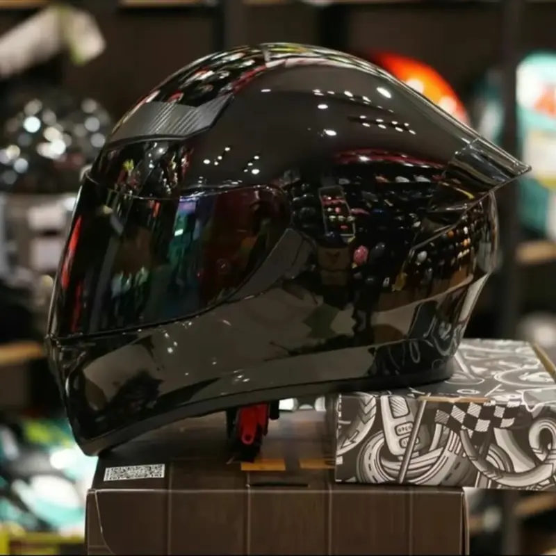 Mũ bảo hiểm fullface Royal M138B Helmet màu trơn va tem redbull  - 4