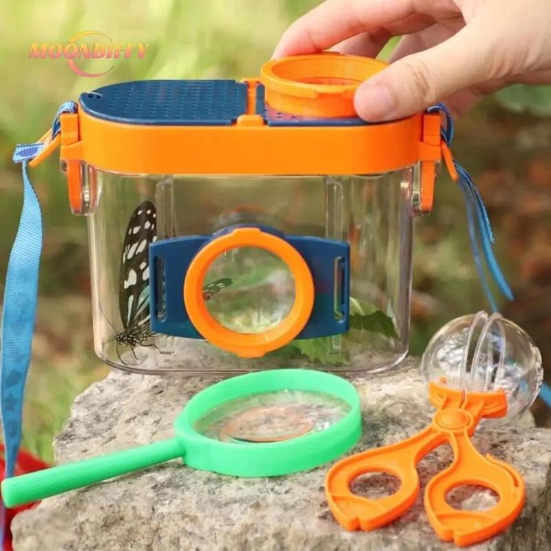 Kids Bug Viewer Insect Box Magnifier Observer Kit Insect Catcher Cage ...