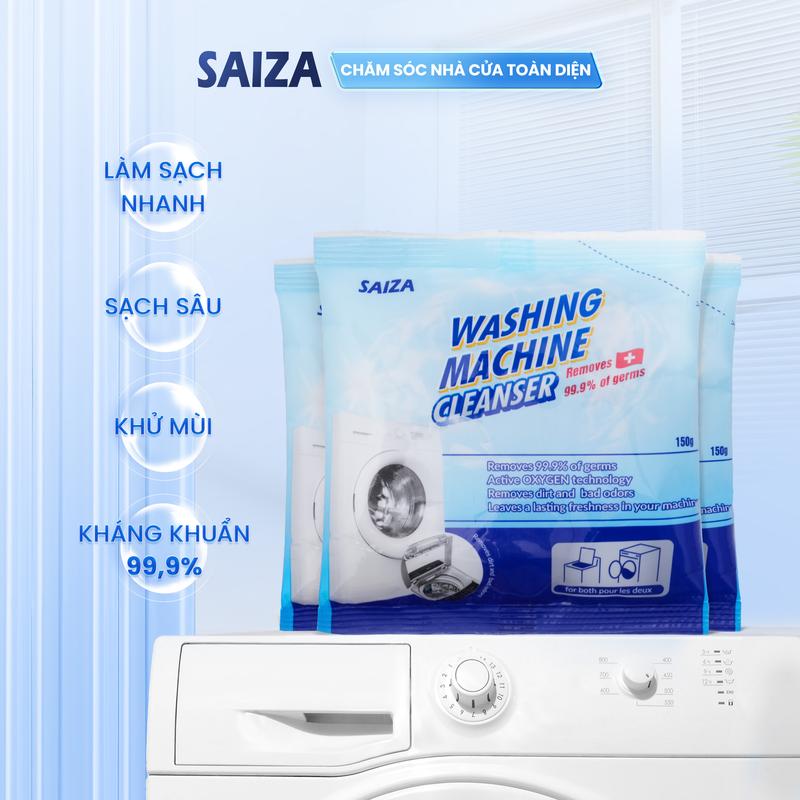 Combo 2 Gói Bột Vệ Sinh Lồng Máy Giặt SAIZA Giúp Làm Sạch Lồng Giặt Hiệu Quả