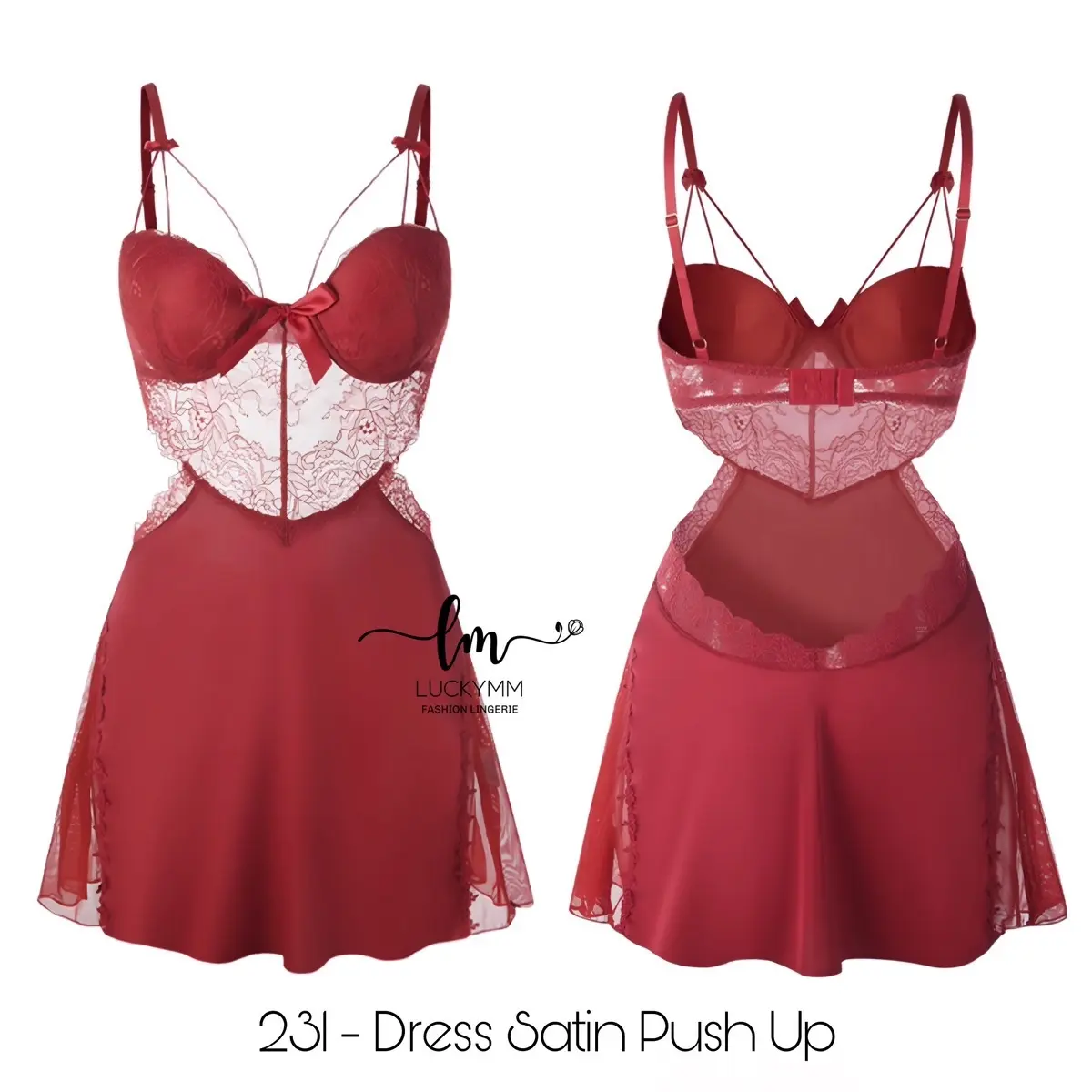 Luckymm Dress Satin Baju Tidur Wanita Dewasa 231 Lembut