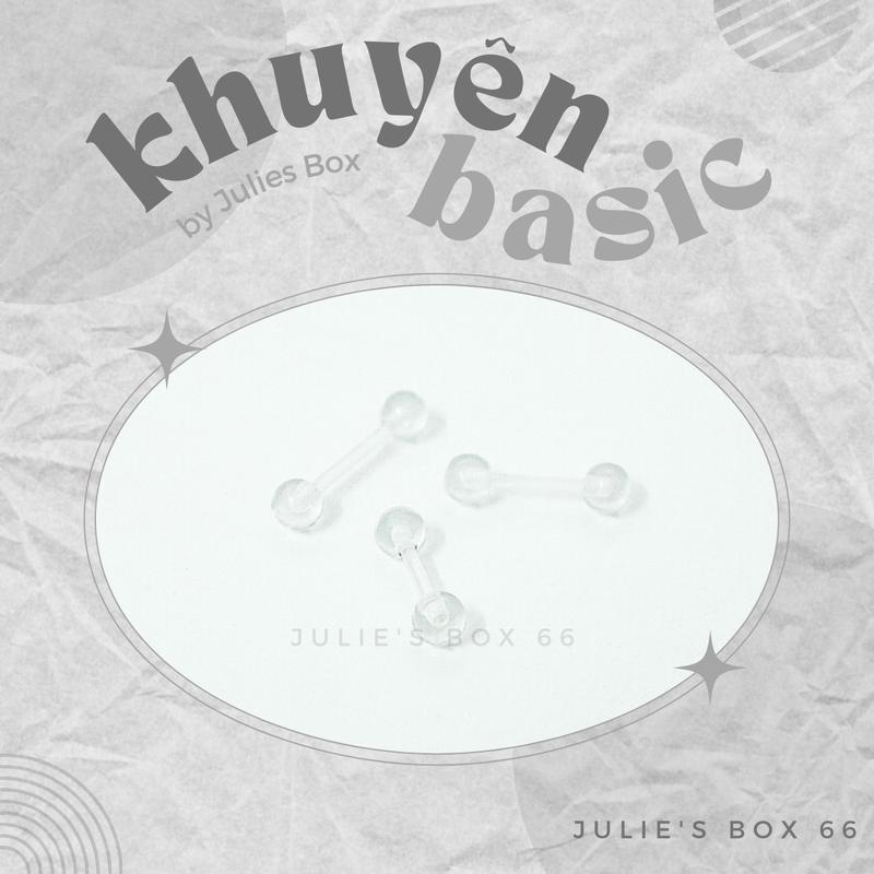 1 Chiếc XỎ Khuyên Tai Nhựa Unisex Chữ Bi Trong Suốt Nhựa Không Gỉ Sét Không Ngứa Bông Tai Julies Box 66