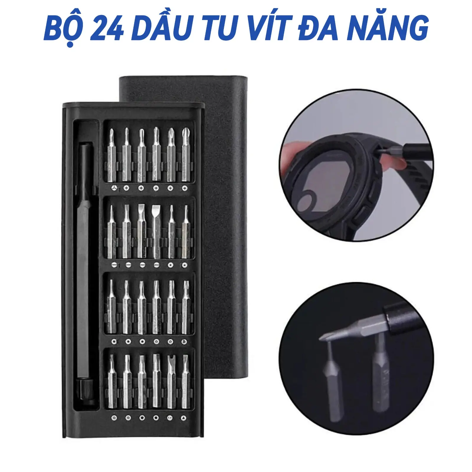 Bộ Tua Vít Đa Năng Đồ Nghề Sữa Chữa Điện Thoại, Laptop 24 Đầu Vít, Chất Liệu Thép Từ Tính Không Gỉ, Bền Bỉ, Tay Cầm Nam Châm đầu  vít lốc  tô trục  vít cây tô vít nhấn