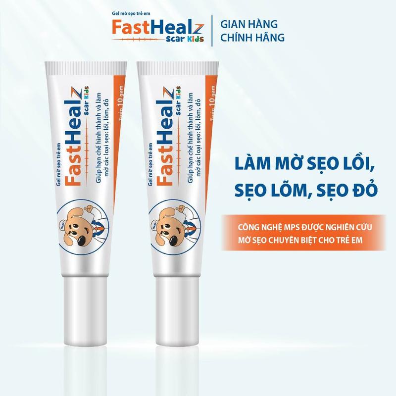 Combo 2 tuýp gel mờ sẹo Fasthealz scar kids 12g - Hỗ trợ làm mờ sẹo lồi, sẹo lõm, sẹo rỗ, sẹo đỏ cho bé tambe so kem  hăm