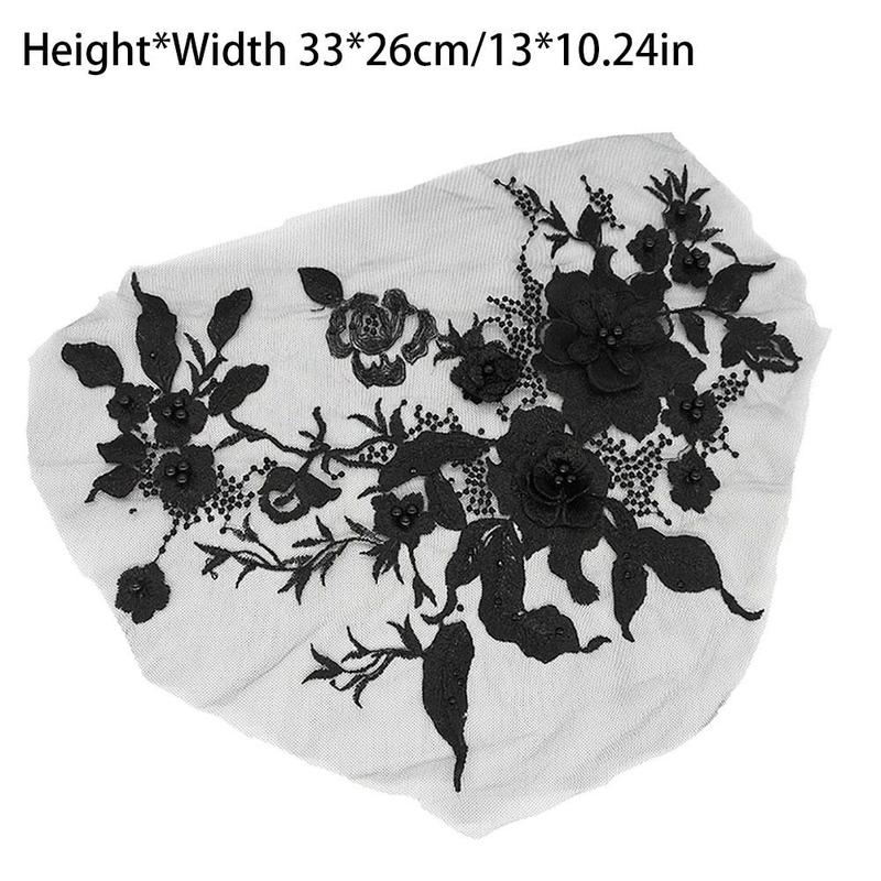 Fashion Elegant Colorful Sequined Embroidery Patches 3D Flower DIY Embroidered Floral Patches Sewing On Patches Dresses 2