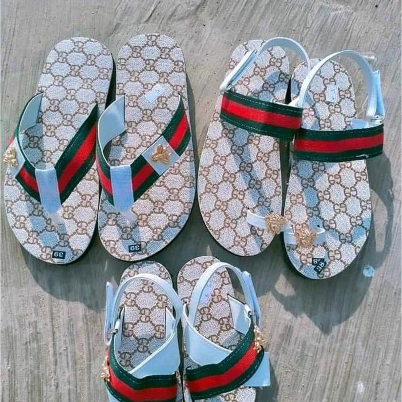 dép quai ngan nam nữ dù xanh lá dép gia đình Cao Su Đế Bằng dép  love