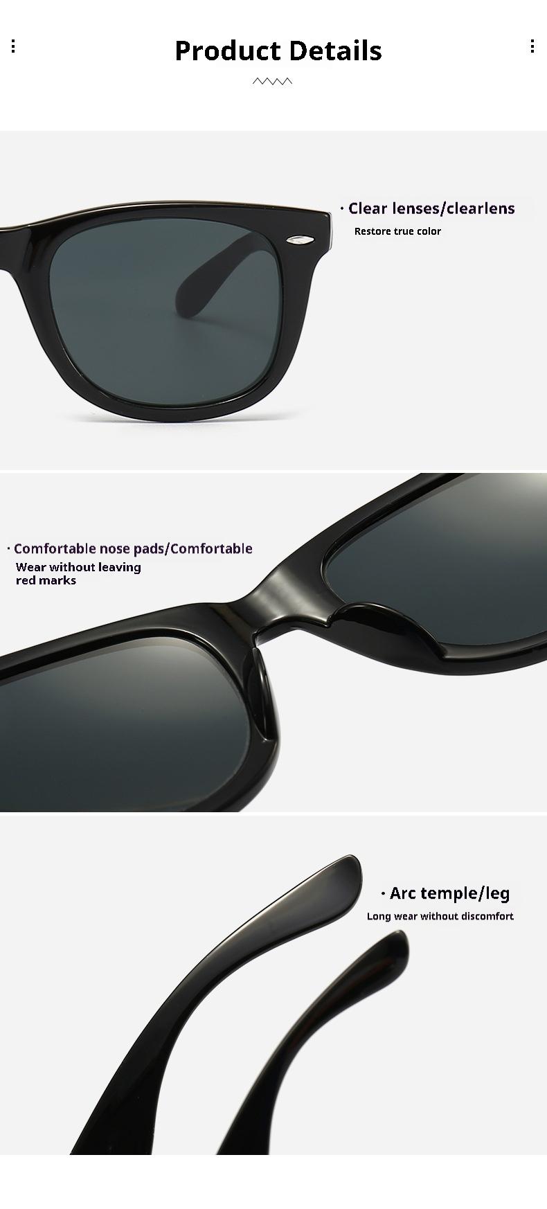 Product Introduction of Foldable Rice Nail Glasses Sunglasses Men's Driving Foldable Sunglasses UV Protection Driving Fishing Glasses FDA 16