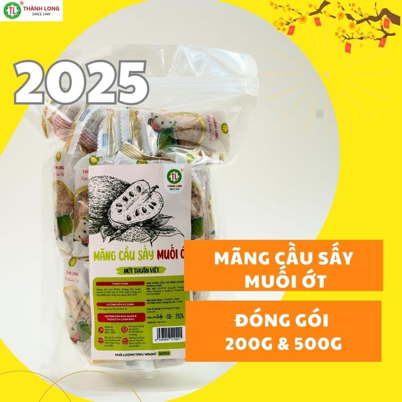 Thành Long Mứt mãng cầu sấy muối ớt đồ ăn vặt mứt hoa quả thơm ngon - 200g/500g  Ăn Vặt Snack