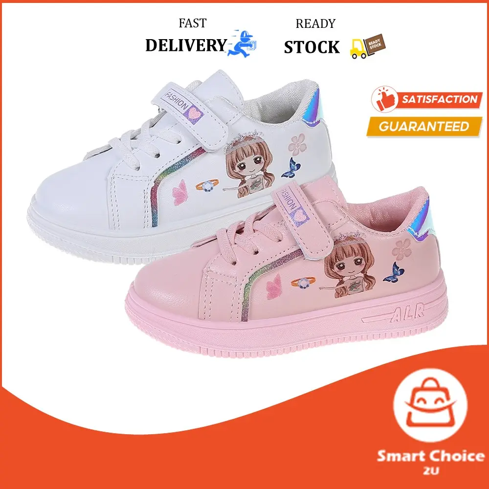 SmartChoice*Sneakers Kids Girl Shoes Children's Shoes All-match Pure Sole White Running Shoes【S36】 Children Sneakers