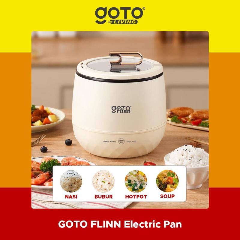 Goto [COD] Flinn Panci Listrik Elektrik 1.6L Fry Pan Penanak Nasi Serbaguna 3