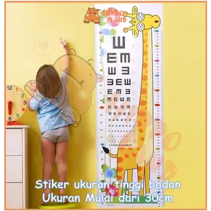 HIPPO LAND STICKER DINDING PENGUKUR TINGGI BADAN ANAK STIKER DEKORASI UKURAN TINGGI BADAN 151