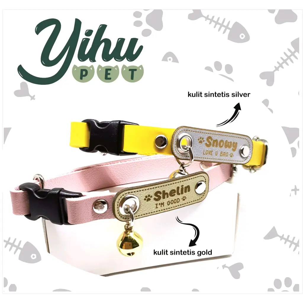 CUSTOM NAMA (SIMPLE-2) Kalung Anjing Kucing Dog tag Cat Collar