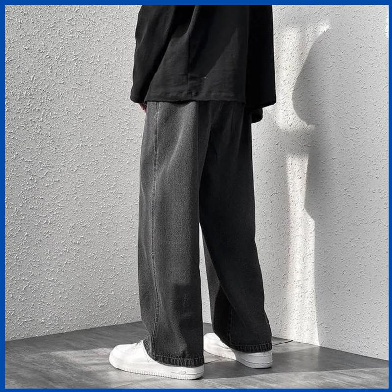 Quần jean nam nữ ống suông màu đen khói JEAN BOX 09, trẻ trung năng động  thời trang Unisex Menswear Pants Baggy Ong 7