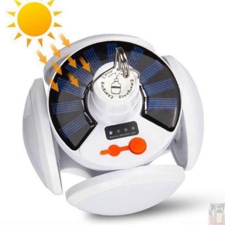 Bóng Đèn Tích Điện 40W , Năng Lượng Mặt Trời 4 Cánh ,Đèn Led Siêu Sáng ,Tiết Kiệm Điện Năng , Chống Nước,Cổng Sạc USB. Pin Pin 3