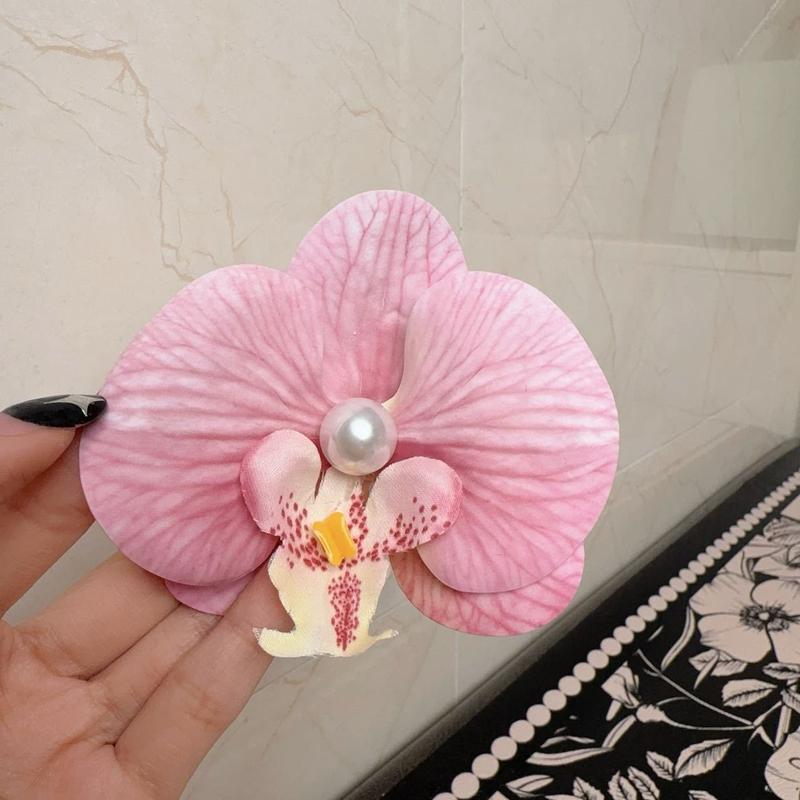 Kẹp tóc hoa, kẹp tóc hoa lan bướm, kẹp tóc mái lệch, mũ đội đầu đi biển đi biển, thích hợp cho bé gái hoa  cài Women Tulip kẹp  hoa 6