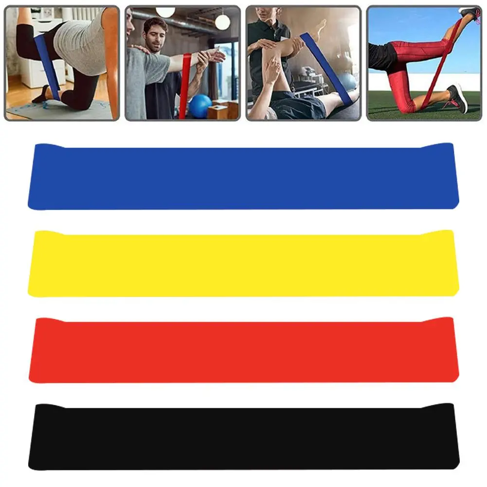 Portable Fitness Workout Equipment Rubber Resistance Elastic Gym Pilates Bands Strength Y8Q8