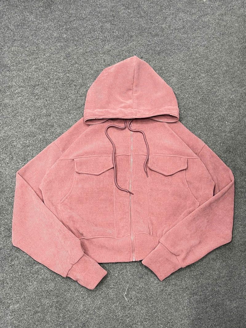 Product Introduction of Áo khoác nhung gân tăm form ngắn mới về, 6 túi, vải thoáng mát form xinh by Quỳnh Hí 20