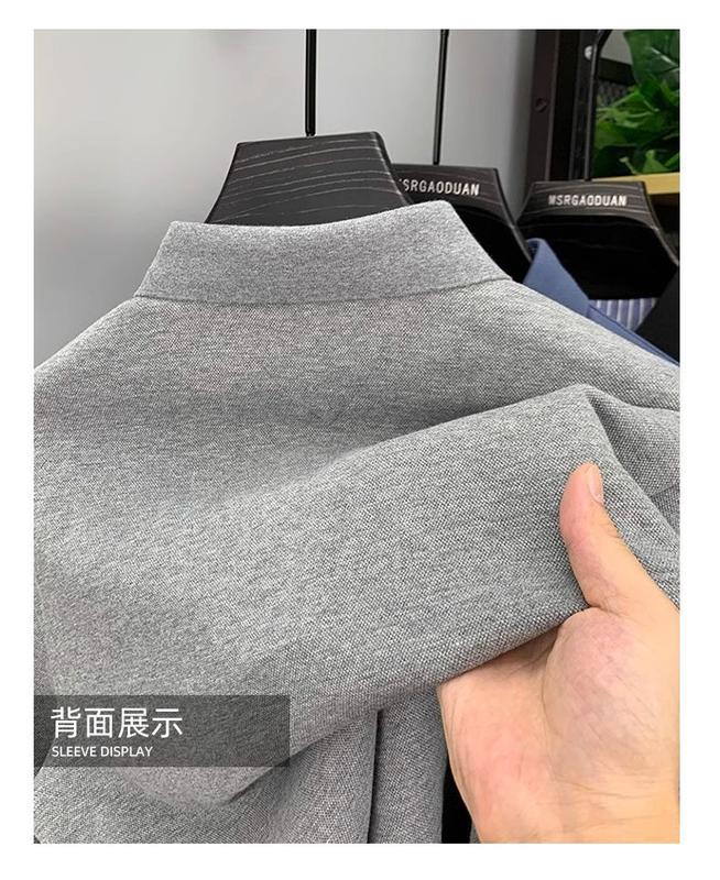 Product Introduction of Áo Thun Nam Ngắn Tay, 100% Cotton, Áo Polo Thêu Ve Áo, Màu Trơn Tay Lửng Áo, Thời Trang, Bộ Sưu Tập Mùa Hè Mới 16