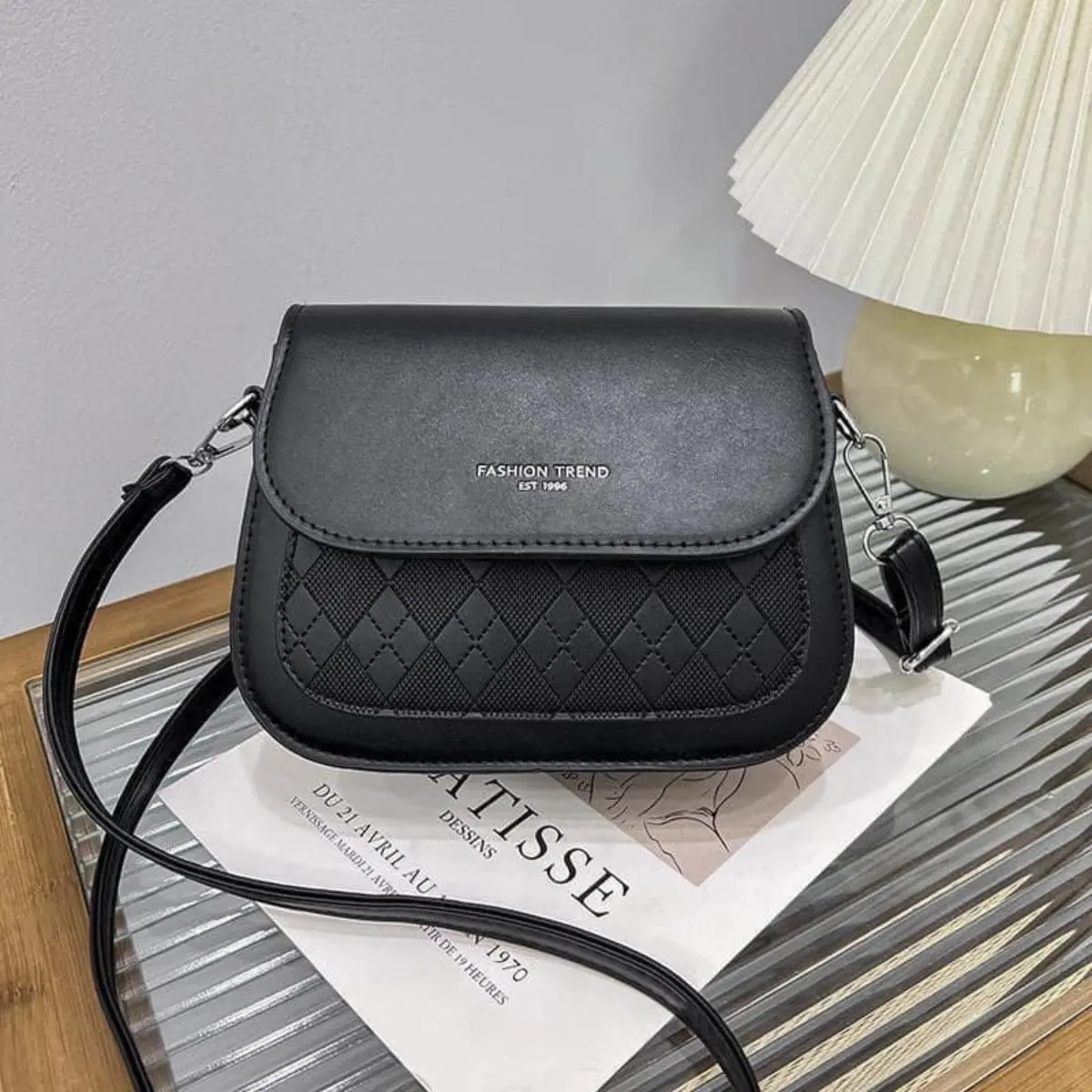 Túi Đeo Chéo Kẹp Nách Nữ Dáng Vuông Họa Tiết Hình Thoi Trần Trám 615 Bag Da Đeo Vai Hoa Kem Lady Tote Chữ Nhật Nhung Hình Chữ Nhật
