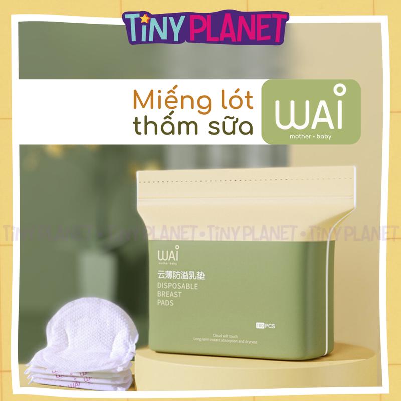 Miếng Lót Thấm Sữa WAI Miếng Dán Thấm Sữa Cho Mẹ siêu thấm chống tràn bịch 10 miếng 50 miếng 100 Miếng Tiny Planet