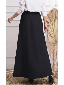 Rok A Line Panjang Polos Formal Kerja Kantor / Rok Kerja Panjang Hitam A / Jennamira_mode Karet Pendek