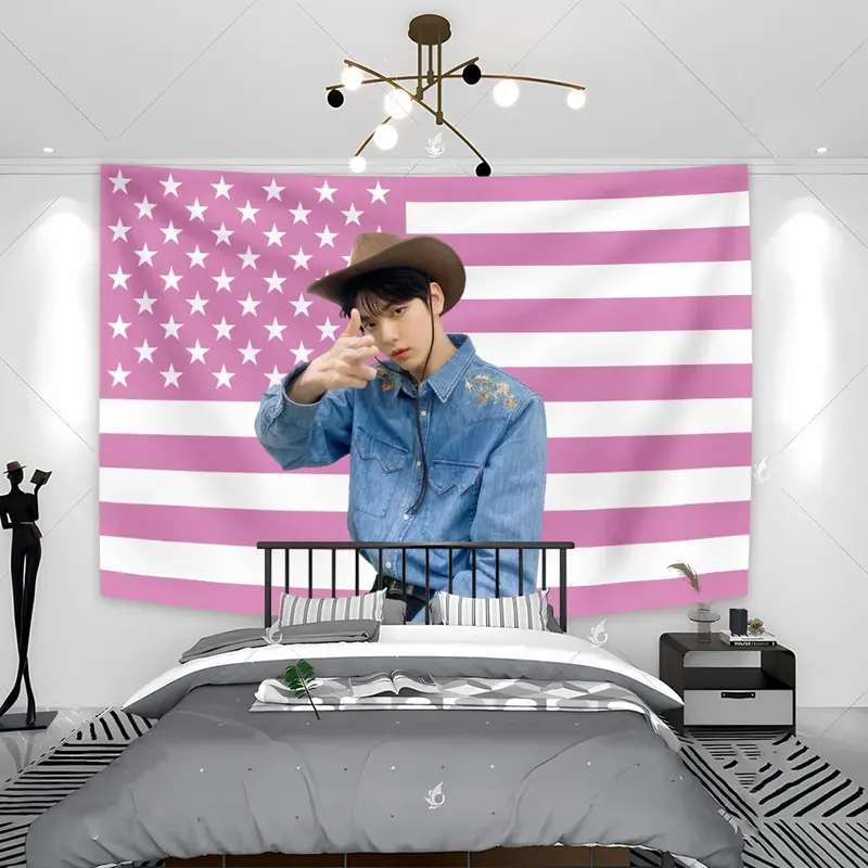 Tấm Thảm Màu Hồng Quốc Kỳ Kpop Idol Txt Soobin, Quà Tặng Cho Moa Soobin, Áp Phích Nghệ Thuật Cho Người Hâm Mộ Kpop, Vải Trang Trí Nền Phòng Khách Kpop Idol Txt Soobin 8