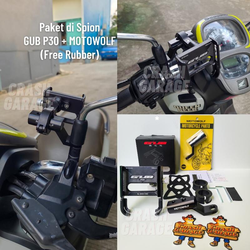Product Introduction of GUB P30 Phone Holder HP Motor Full Besi Alumunium Alloy Dudukan Ponsel Tempat Handphone Penyangga Pegangan Tatakan Wadah Breket HP di Spion Stang Sepeda Motor 48